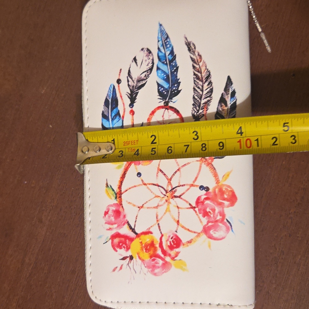 White Floral Dreamcatcher Zip Wallet - Picture 6 of 6